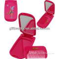 Plastic Foldable Travel Makeup Comb with Mirror